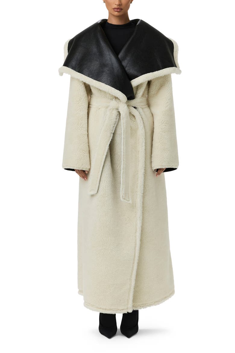 Reversible Faux Shearling Jacket, Alternate, color, BLACK