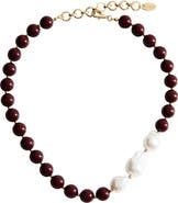 MANGO Bead & Faux Pearl Necklace