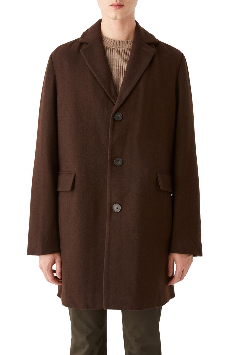 Frank And Oak Lawrence Wool Blend Topcoat, Main, color,