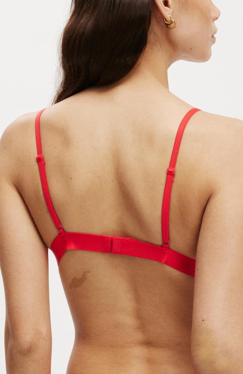 Cotton On Body Everyday Lace Triangle Padded Bralette In Raspberry