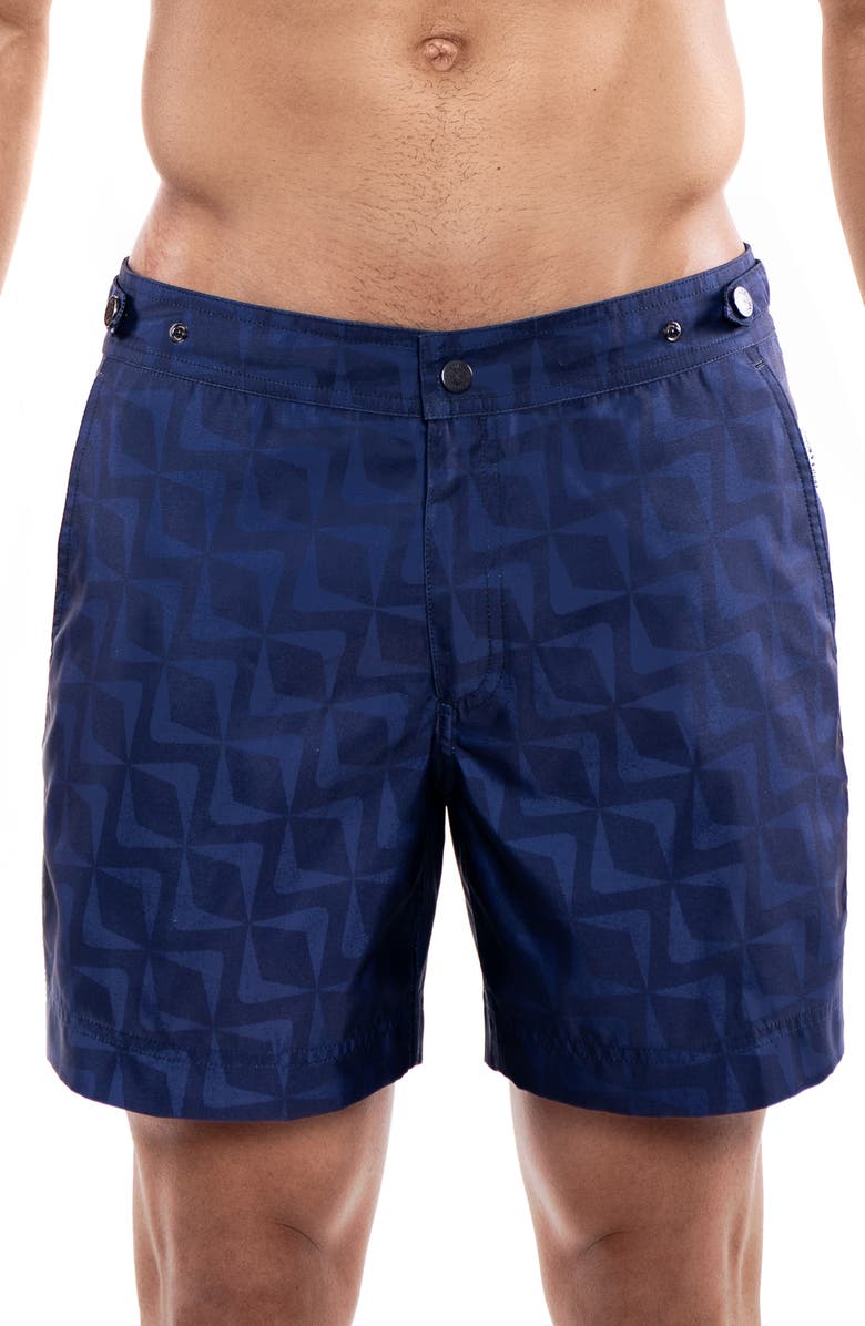 PRINCE & BOND Deep Sea II Tailored Hybrid Swim Trunks, Main, color, 