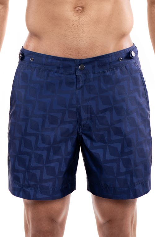 PRINCE & BOND Deep Sea II Tailored Hybrid Swim Trunks in Navy Blue  product