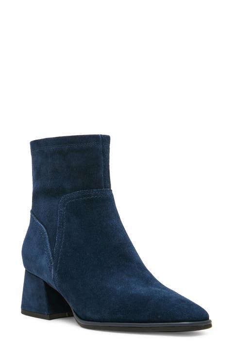 Marina Waterproof Stretch Suede Block Heel Bootie