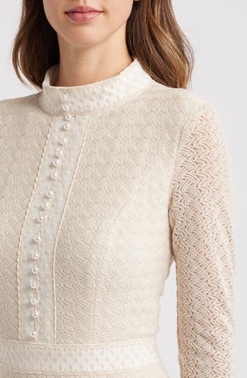 Kailee Texture Long Sleeve Midi Dress