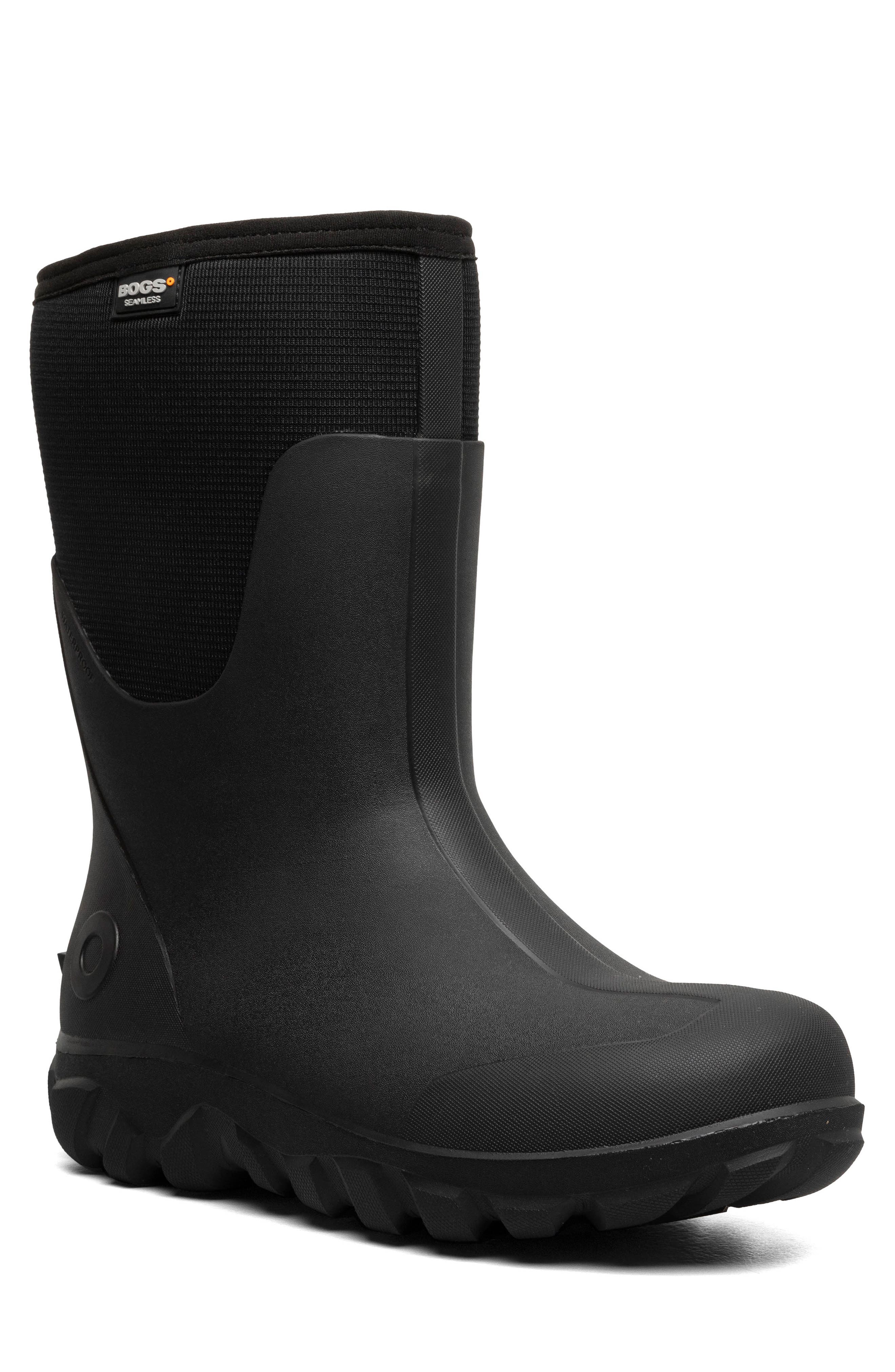 Bogs Classic Seamles Mid Waterproof Boot, Main, color, Black