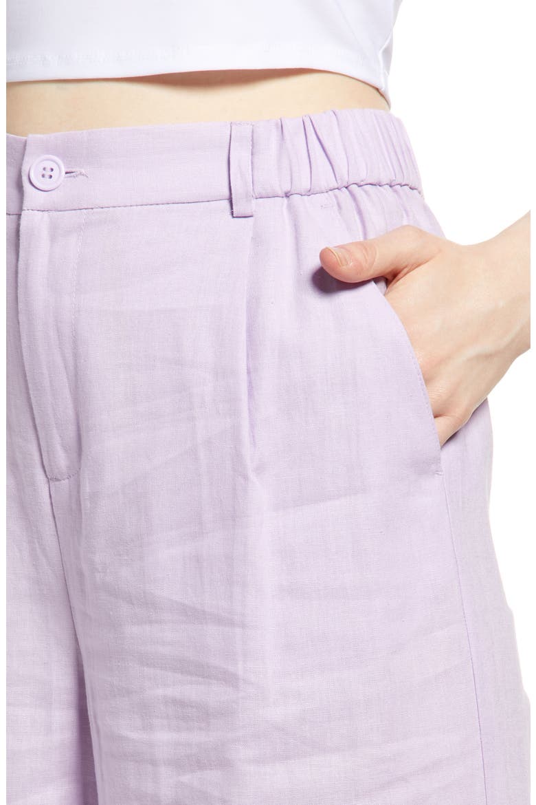 Wide Leg Linen Blend Pants, Alternate, color, PURPLE BLOOM