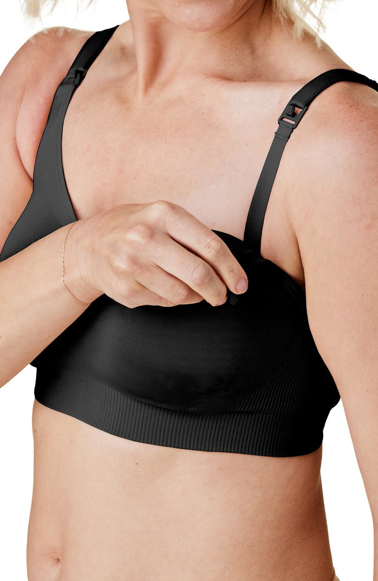 Bravado Designs Body Silk Seamless Recycled Nylon Blend Wireless Maternity/Nursing Bra, Alternate, color, Black