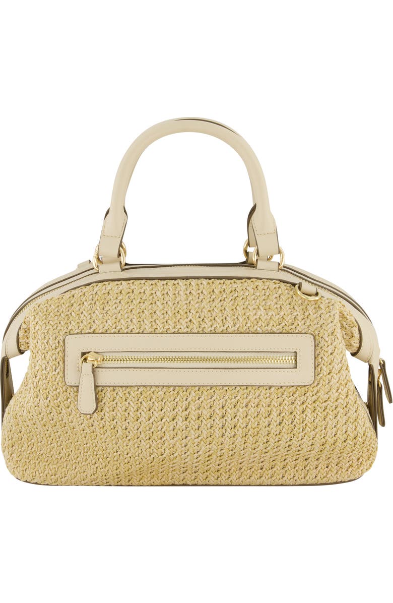Tommy Bahama Flamingo Embroidered Woven Satchel, Alternate, color, Cream