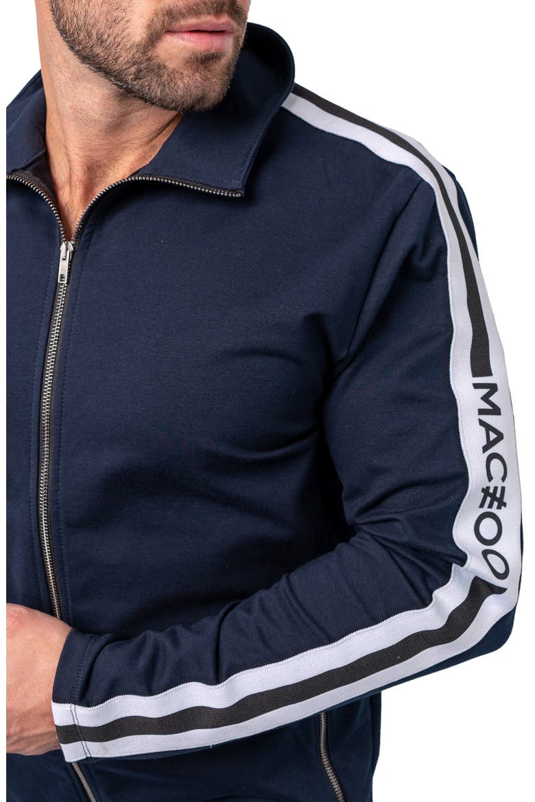Stretch Cotton Zip-Up Track Jacket, Alternate, color, BLUE
