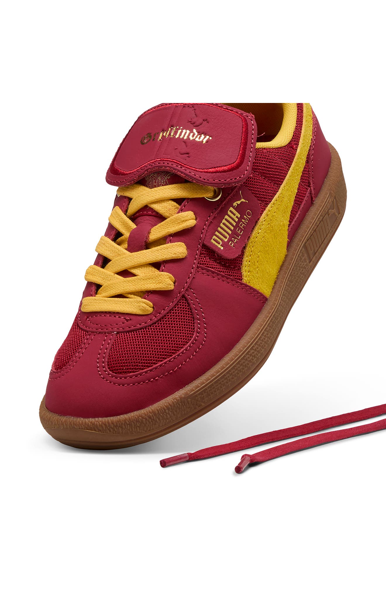 PUMA x Harry Potter<sup>™</sup> Kids' Palermo Sneaker, Alternate, color, Dark Crimson-Yellow Sizzle