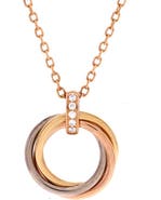 Pre-Owned Cartier Trinity Pendant Necklace 18K Tricolor Gold and Diamonds