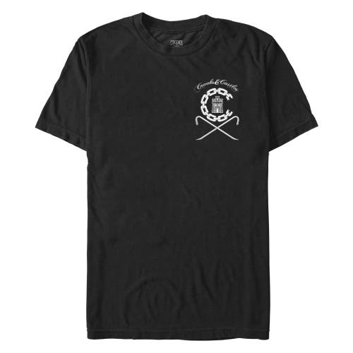 Men's Crooks & Castles Ancient Tower White Badge  Graphic T-Shirt in Black  product