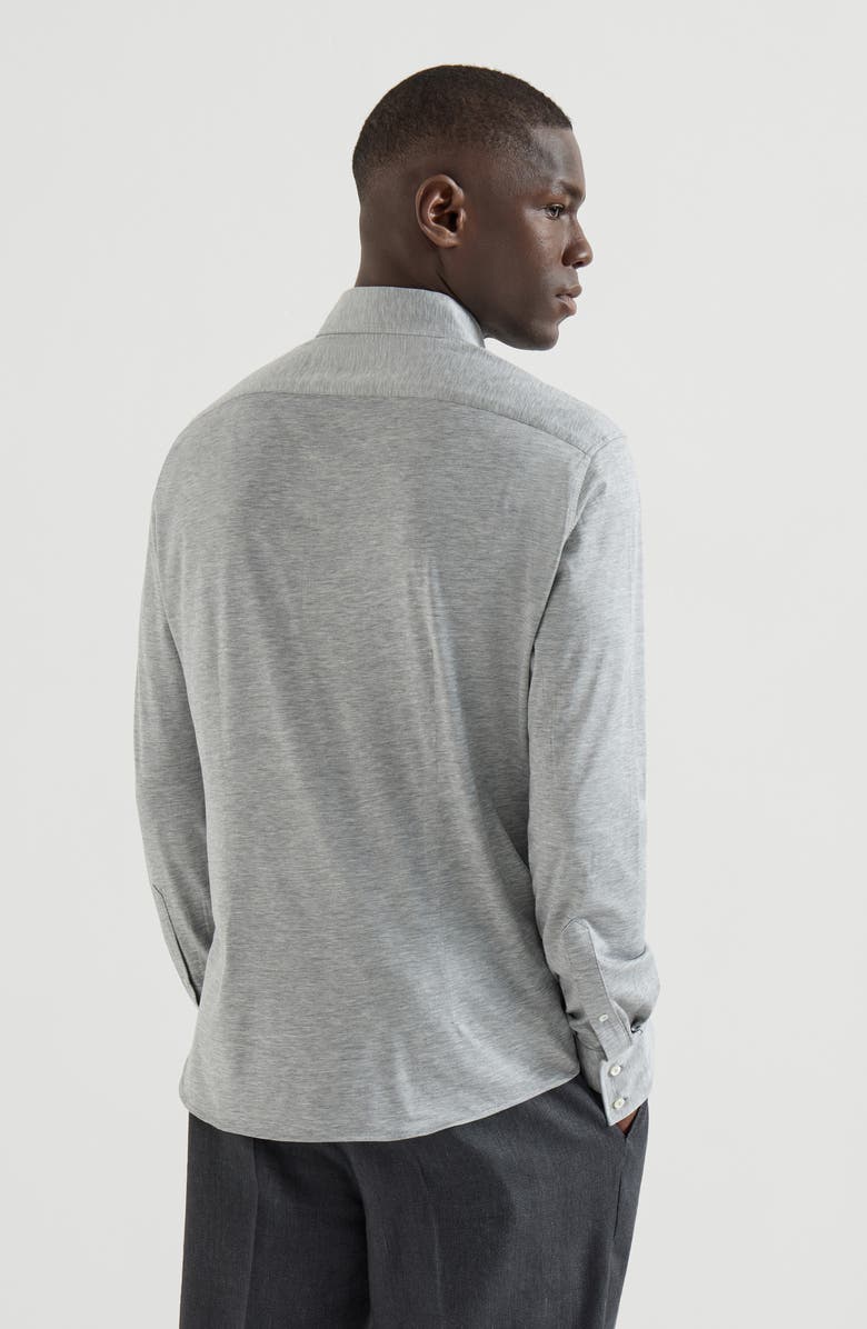 Brunello Cucinelli Spread collar shirt, Alternate, color, Grey