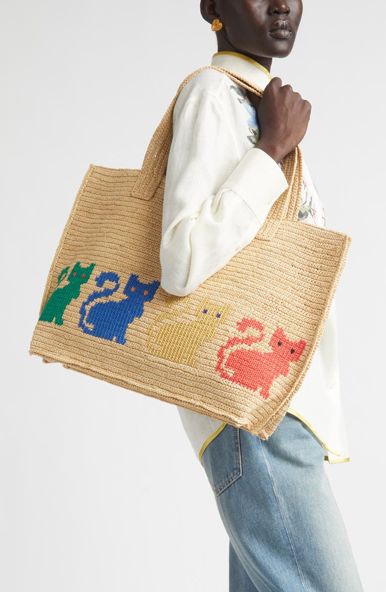 Stella McCartney Falabella Shaggy Dear Faux Leather Wallet on a Chain, Alternate, color, Pearl Grey