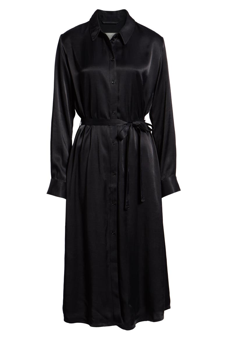 Midi Shirtdress, Alternate, color, BLACK