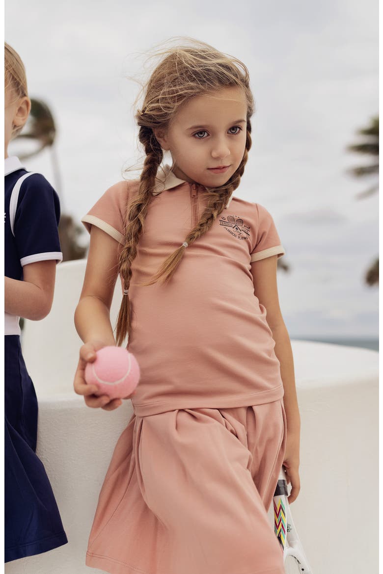 Kids' Half Zip Polo, Alternate, color, MAUVE