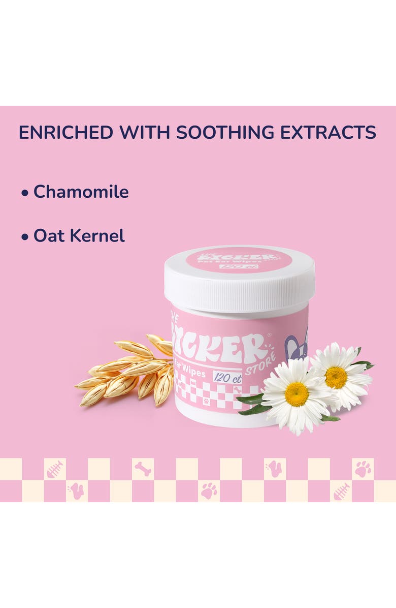 The Licker Store Hypoallergenic Dog Eye & Tear Stain Wipes with Chamomile & Oat Kernel, Alternate, color, White - 1Pack (120Ct)