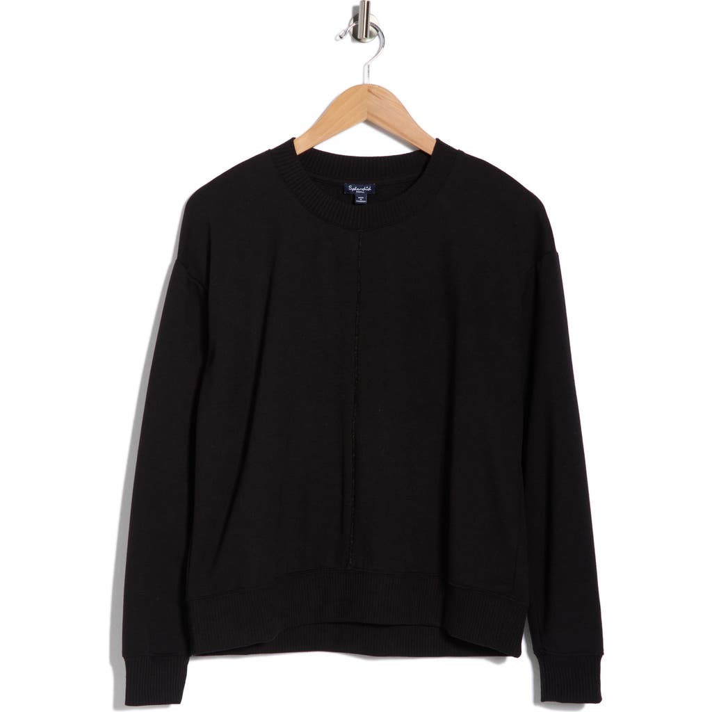 Splendid Velvet Trim Sweater In Black