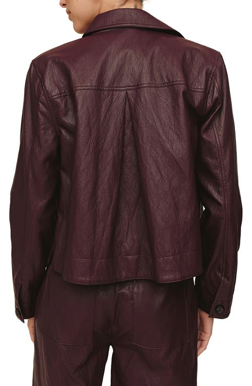 Bella Dahl Crop Faux Leather Jacket In Brown
