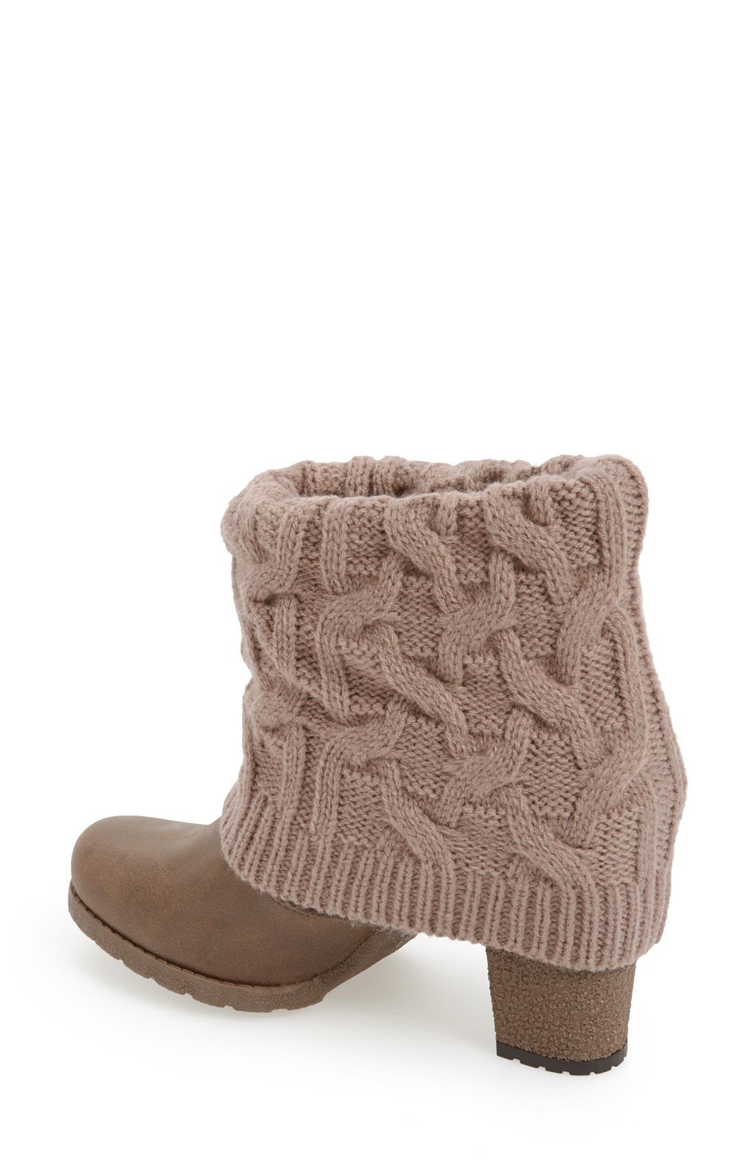'Chris' Knit Cuff Bootie, Alternate, color, BROWN