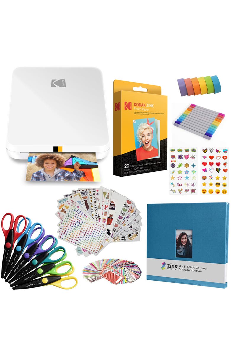 Kodak Slim Instant Photo Printer 2x3" Bundle, Main, color, White