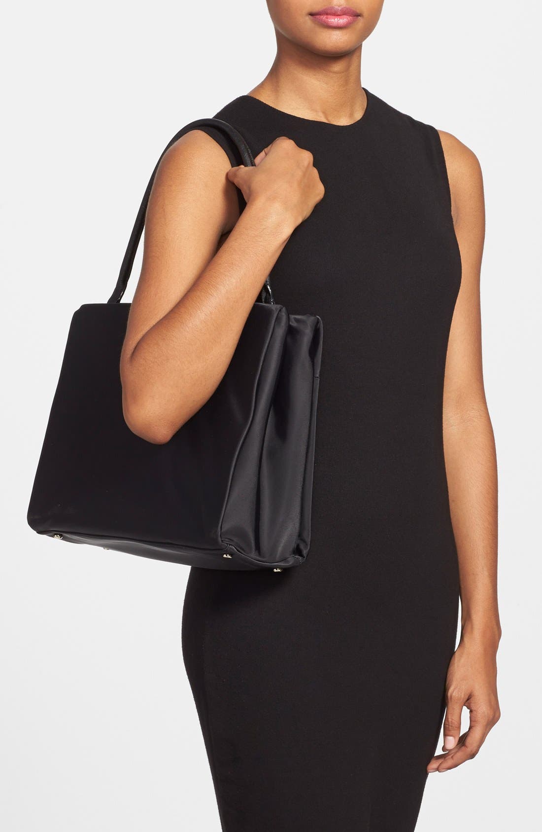 'phoebe - classic nylon' tote, Alternate, color, BLACK