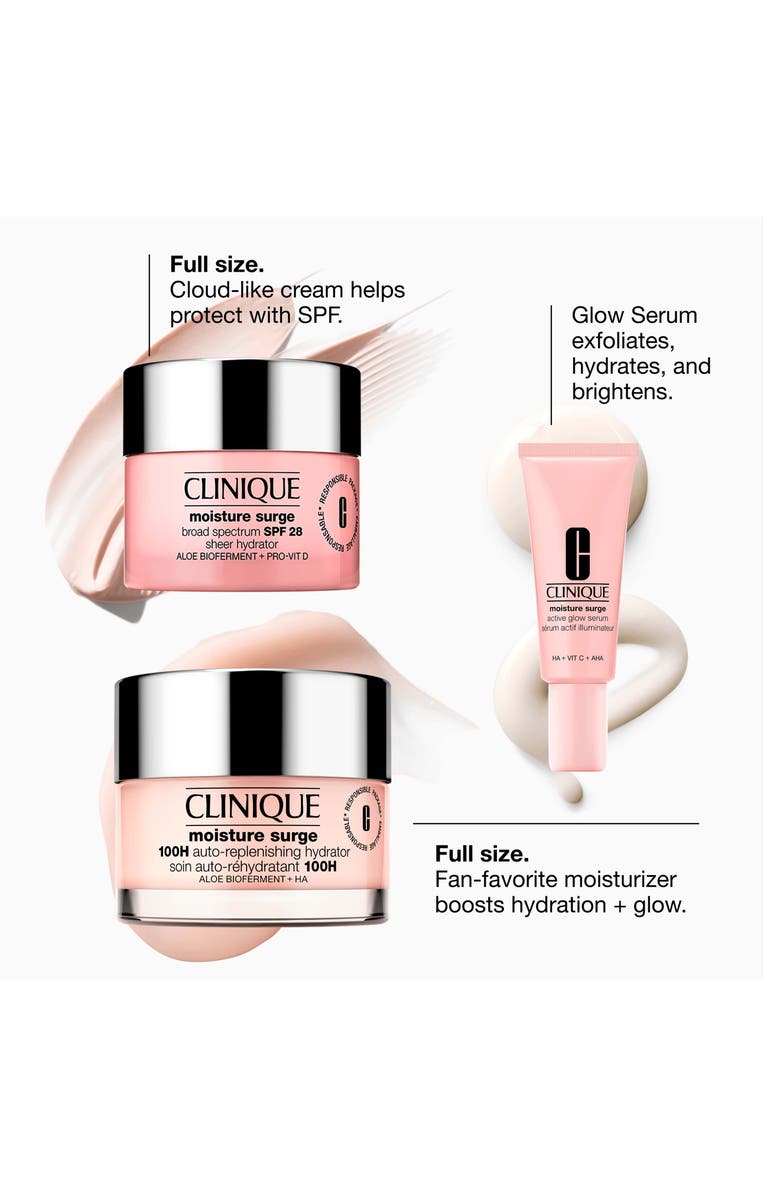 Clinique Glow from AM to PM Moisture Surge Skincare Gift Set $91 Value, Alternate, color,