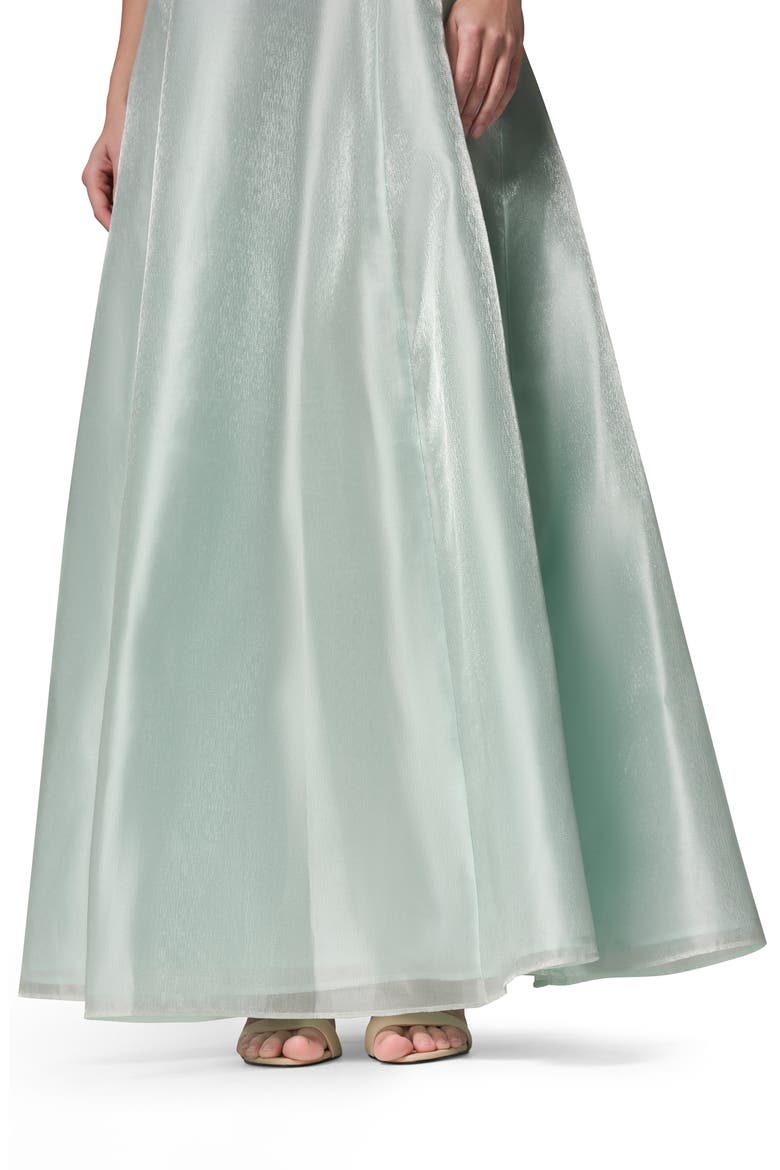 Asymmetric Satin Gown, Alternate, color, SKYLIGHT