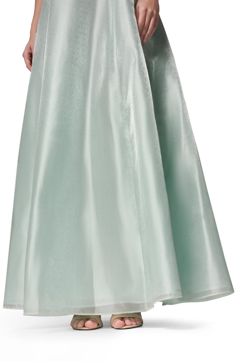 Donna Karan New York Asymmetric Satin Gown, Alternate, color, Skylight