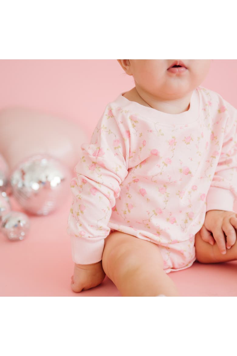 Pink Rose Long Sleeve Romper, Alternate, color, Light Pink