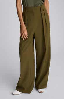 Kenneth Cole Double Pleat High Waist Wide Leg Pants