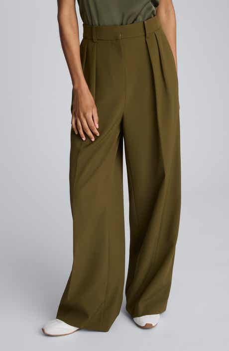 Kenneth Cole Double Pleat High Waist Wide Leg Pants