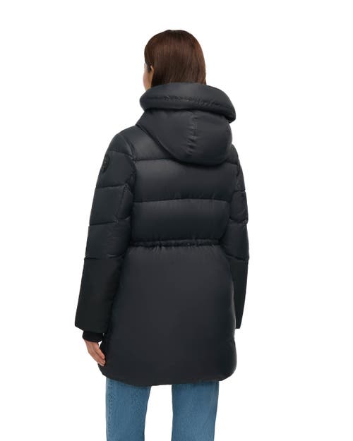Pajar Heirani Mid-length Quilted Parka Puffer With Oversized Hood In Black