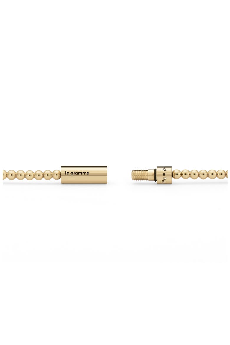 Men's 15G Polished 18K Gold Beaded Bracelet, Alternate, color, YELLOW GOLD