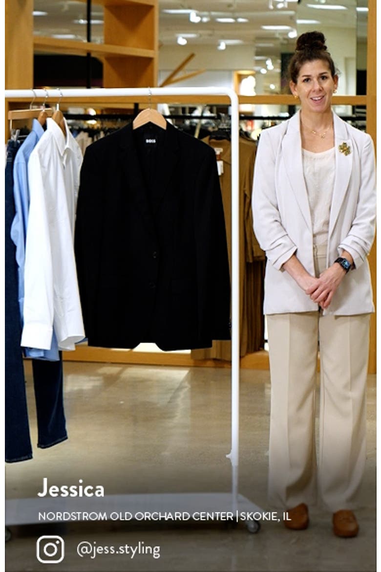 Slim Fit Solid Wool Suit Jacket video