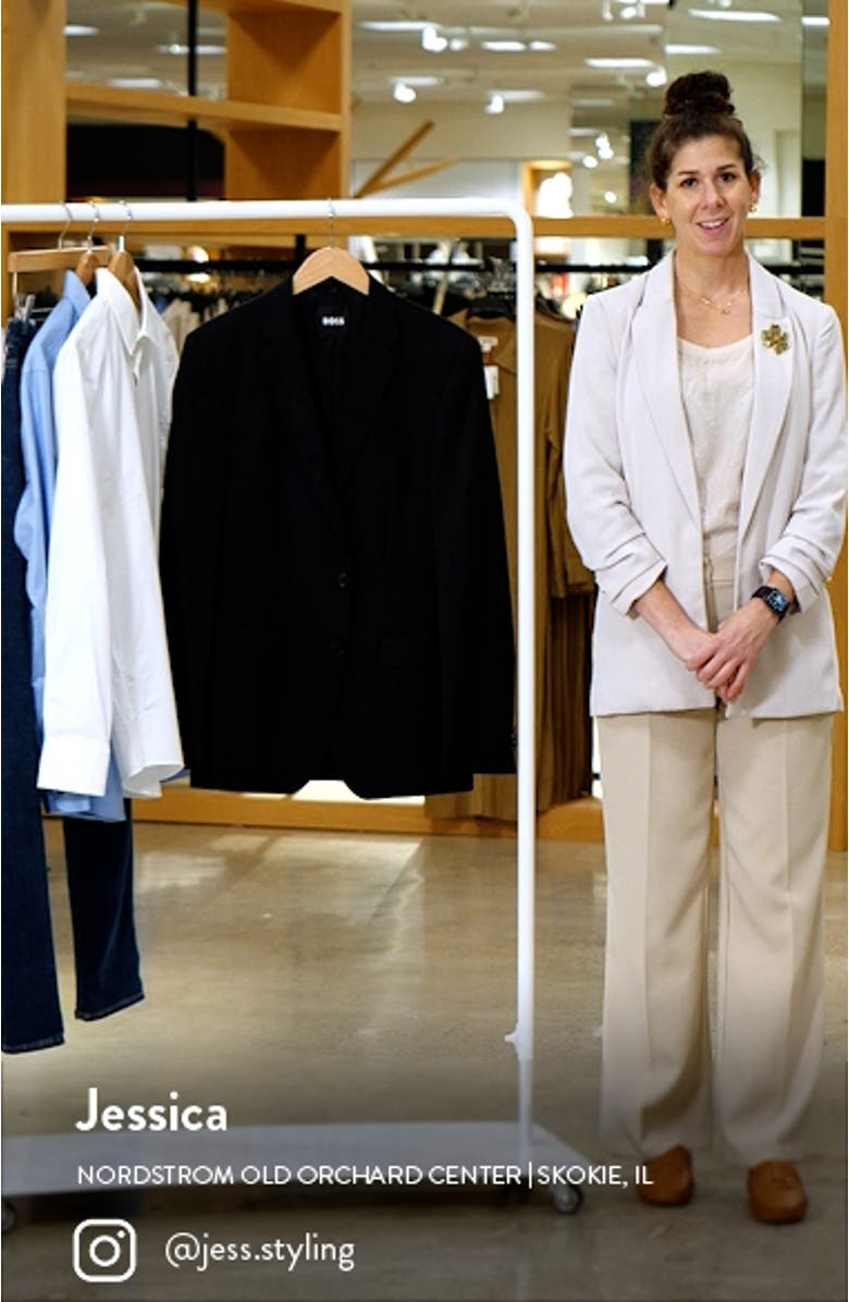 Slim Fit Solid Wool Suit Jacket