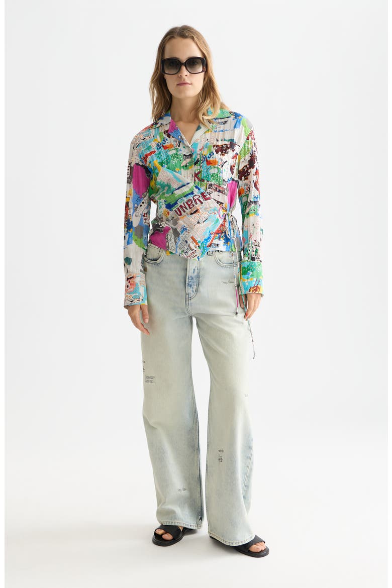 x Basquiat Print Wrap Shirt, Alternate, color, BASQUIAT UNBREAKABLE