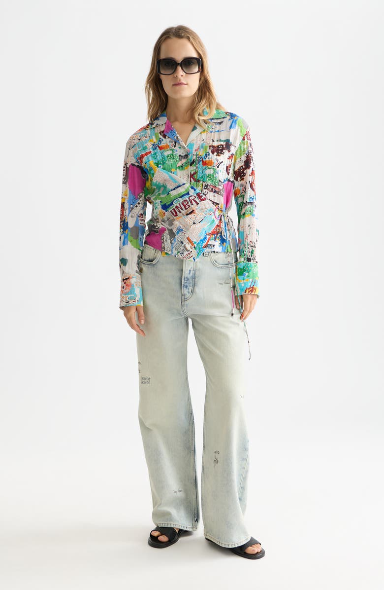 Scotch 
Soda x Basquiat Print Wrap Shirt, Alternate, color, Basquiat Unbreakable