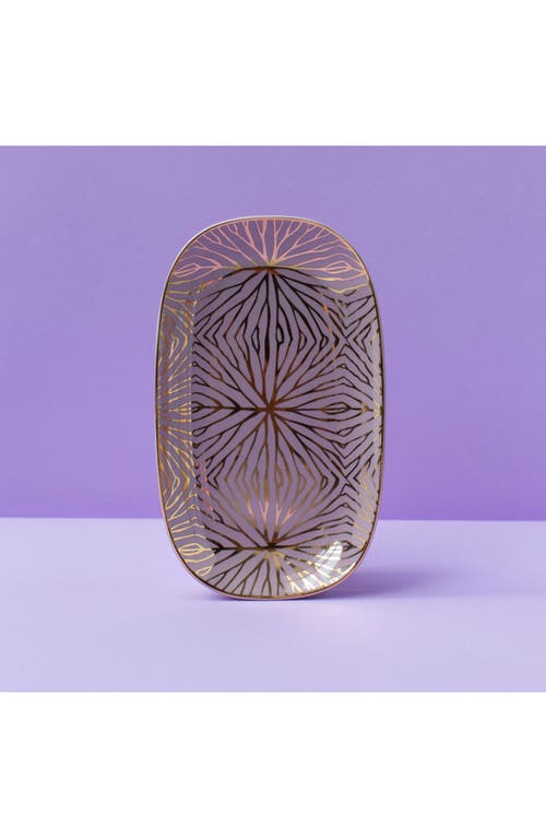Anna New York Talianna Lily Pad Ceramic Catchall Tray In Lilac And Gold