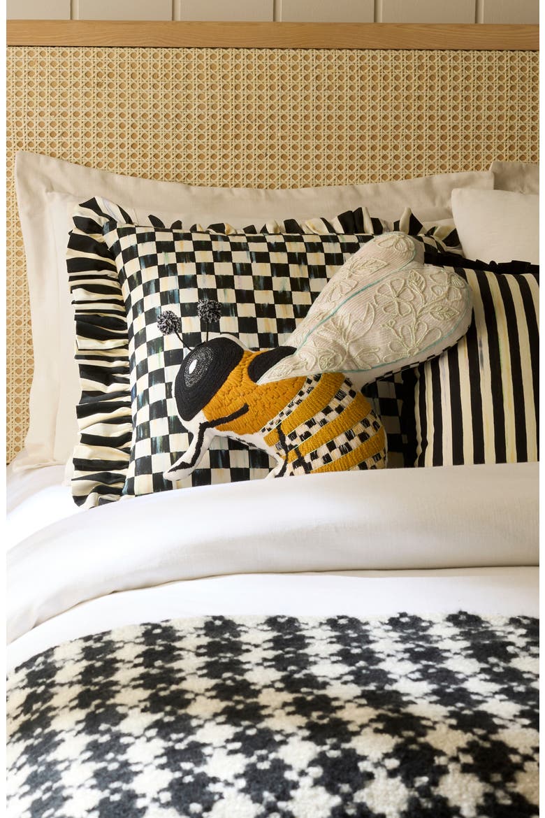 Bee Shaped Throw Pillow, Alternate, color, ORANGE