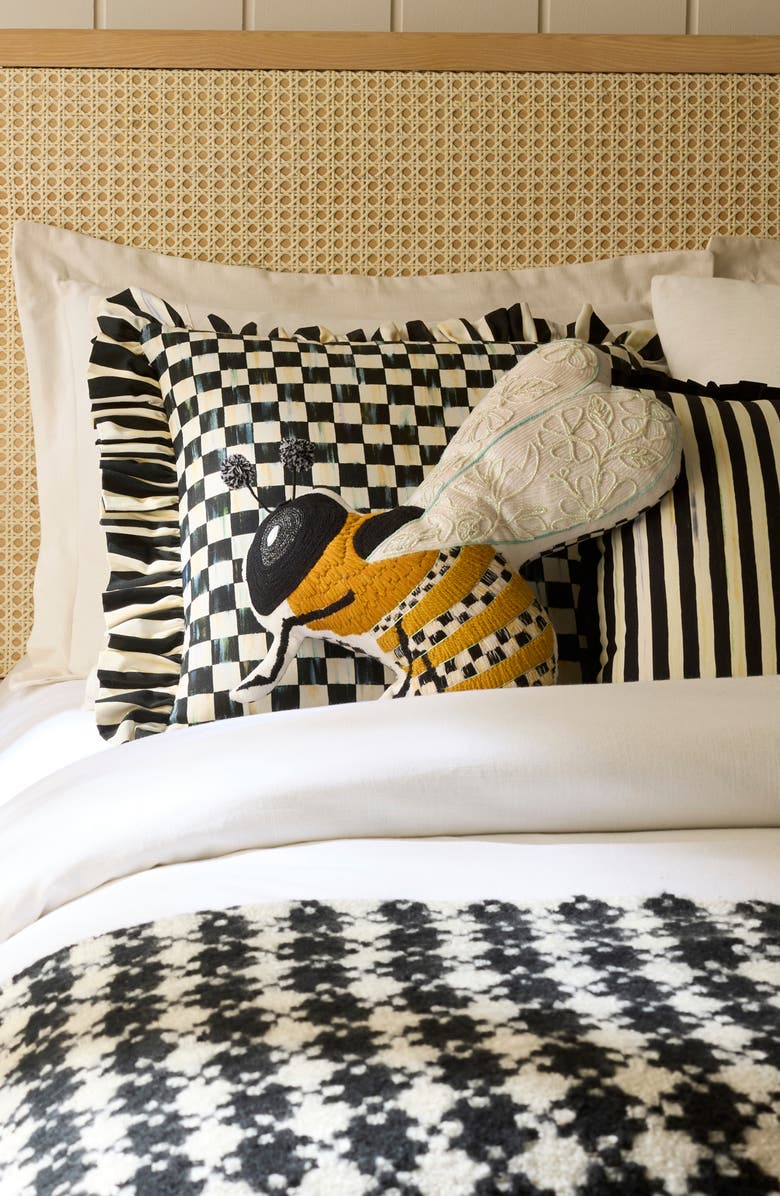 MACKENZIE CHILDS Bee Shaped Throw Pillow, Alternate, color, Orange