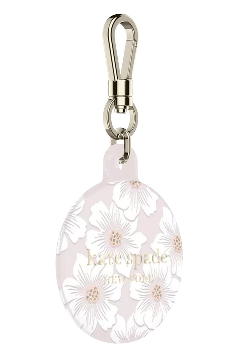 hollyhock airtag keychain, Alternate, color, HOLLYHOCK/ BLUSH/ CREAM