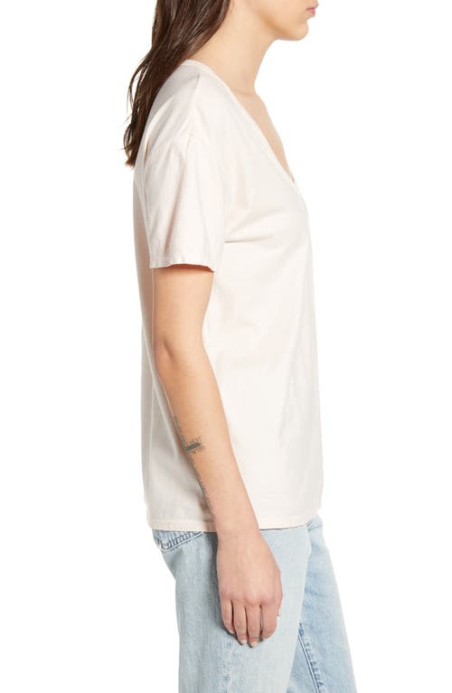 Shop Ag Henson Deep Scoop Cotton T-shirt In Pink Blush
