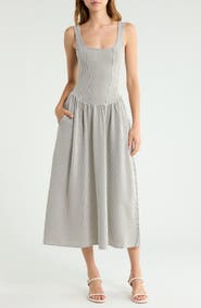 Vigoss Basque Waist Knit Midi Dress