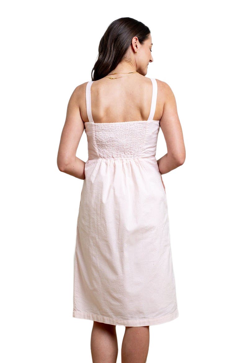 Women's Organic Seersucker Sheath Dress, Alternate, color, Light Pink Seersucker