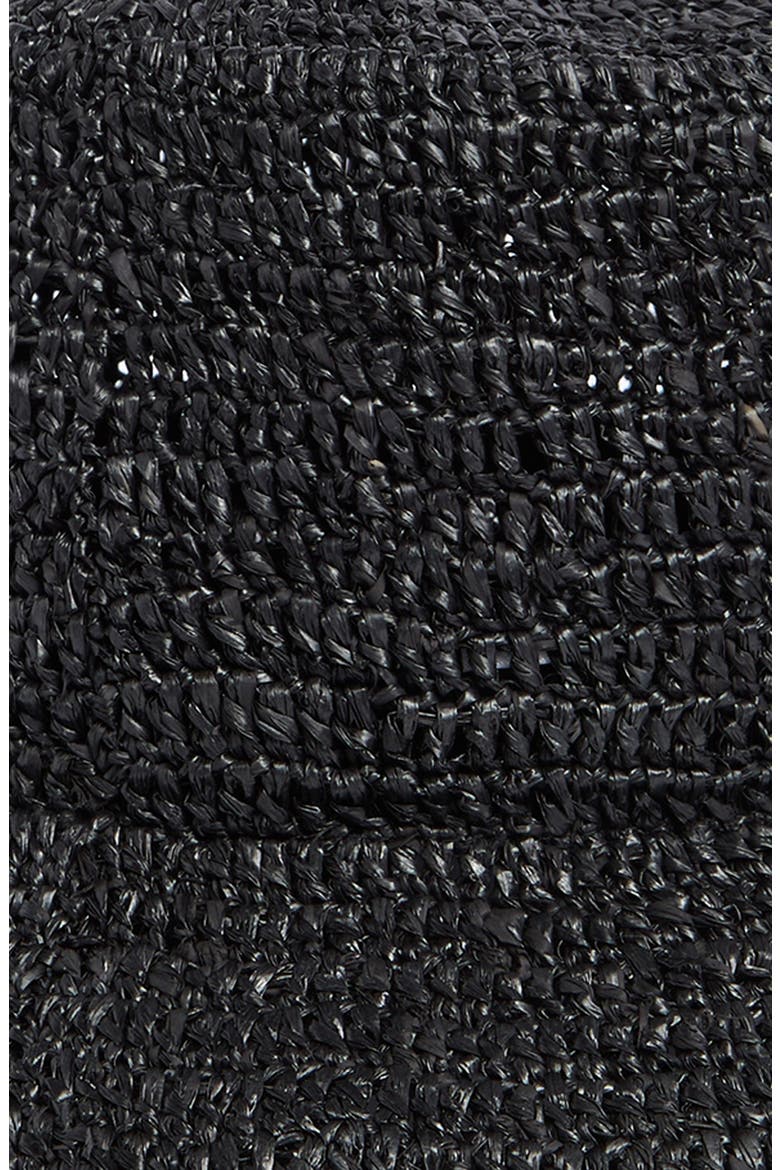 Woven Raffia Bucket Hat, Alternate, color, BLACK