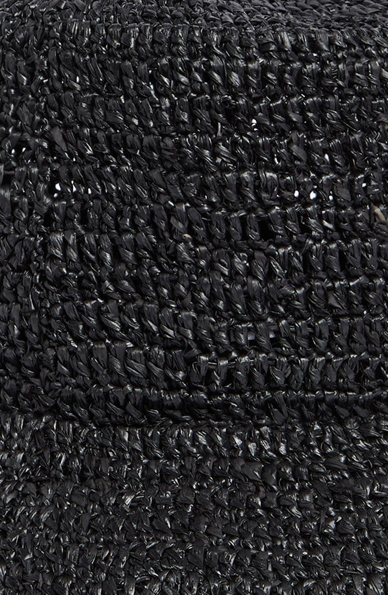 Vince Woven Raffia Bucket Hat, Alternate, color, Black