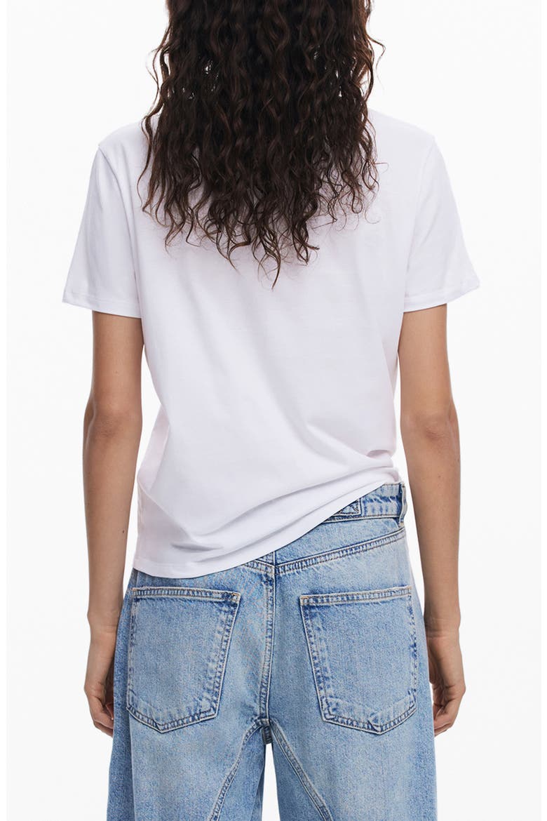 Embroidered Face Graphic T-Shirt, Alternate, color, WHITE
