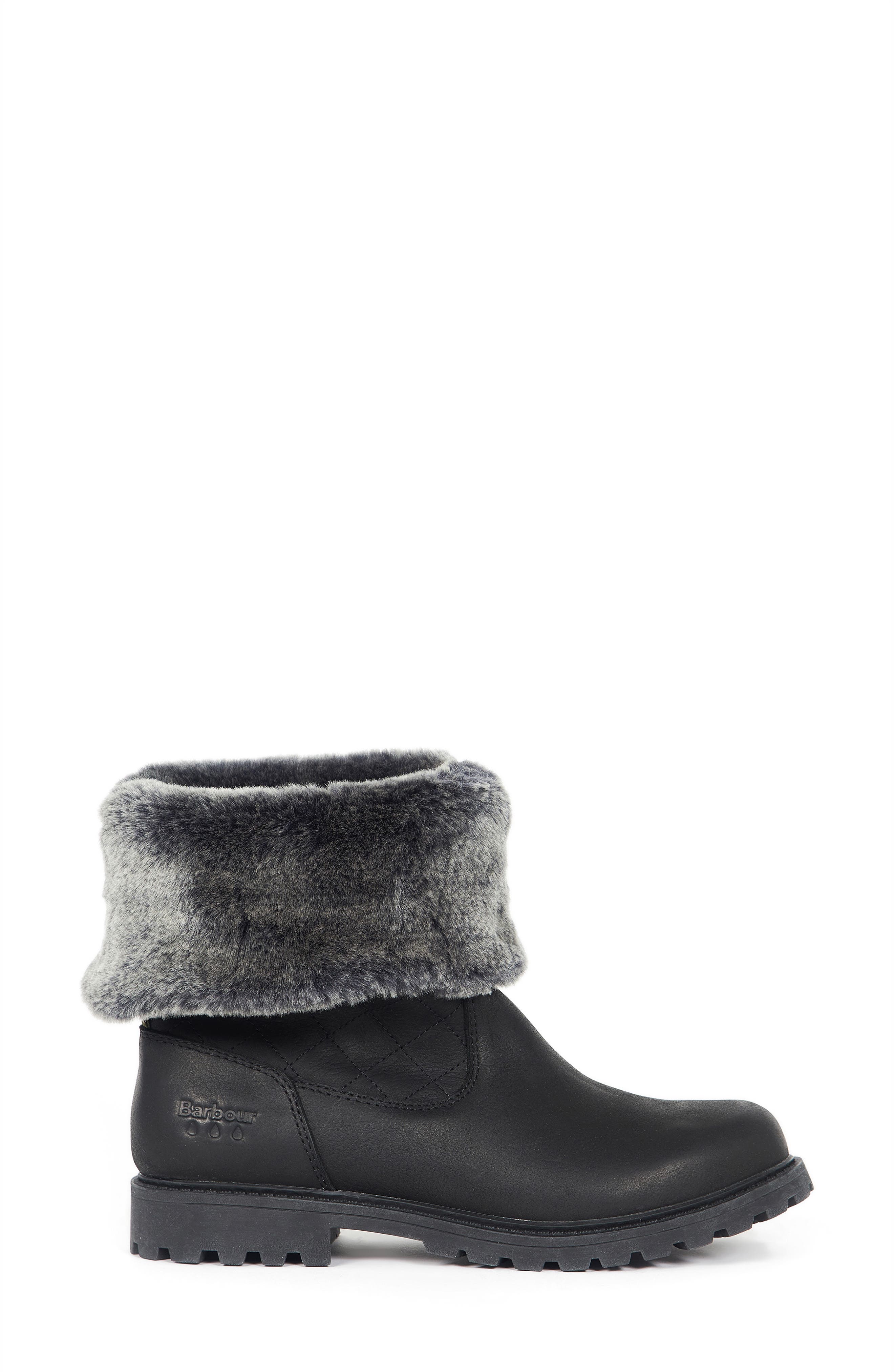 Barbour Hareshaw Waterproof Faux Fur Trim Boot, Alternate, color, 