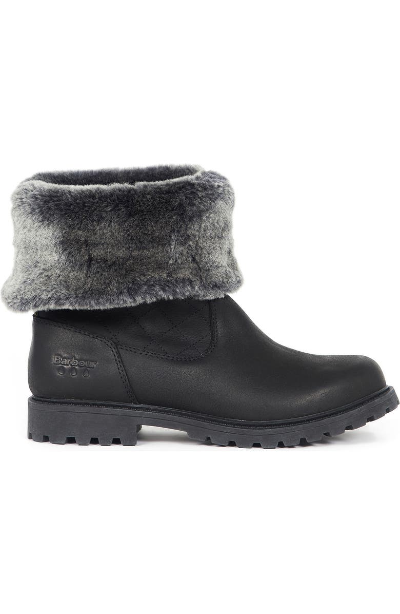 Barbour Hareshaw Waterproof Faux Fur Trim Boot, Alternate, color,
